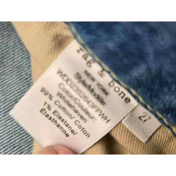 Rag & Bone Jeans Boyfriend Light Wash Distressed Raw Hem Womans Size 27 VL1019 - Picture 6 of 12